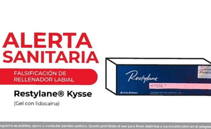 Cofepris emite alerta por producto falsificado de Restylane Kysse