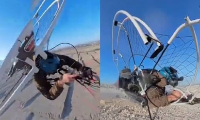 Youtuber cae de su parapente y sobrevive