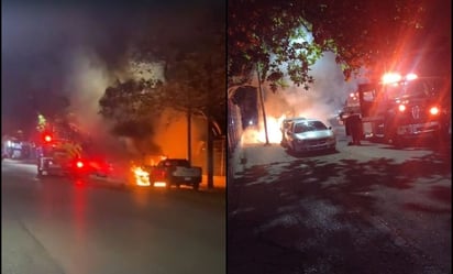 Queman 3 autos frente a oficinas de la Secretaría de Seguridad en Villahermosa, Tabasco