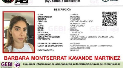 Se busca: Desaparece joven en San Pedro, Nuevo León 