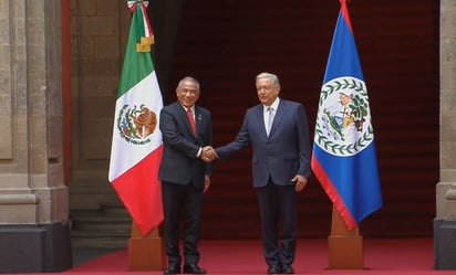 AMLO recibe en Palacio Nacional a Juan Antonio Briceño, primer ministro de Belice