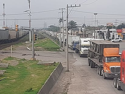 Largas filas de trailers se observan en la ruta fiscal por las revisiones