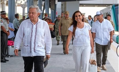 AMLO supervisa trabajos del Tren Maya durante visita a Yucatán y Quintana Roo