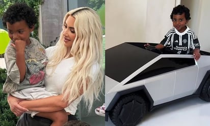 Obsequian mini tesla a hijo de Kim Kardashian en su cumpleaños cinco