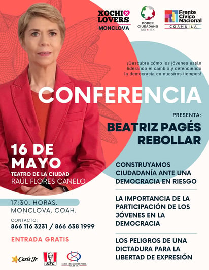 Beatriz Pagés cancela conferencia en Monclova