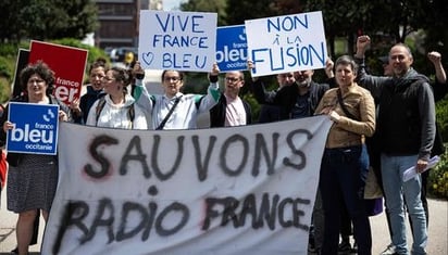 Huelga en los medios públicos franceses contra el plan del Gobierno de Macron para fusionarlos