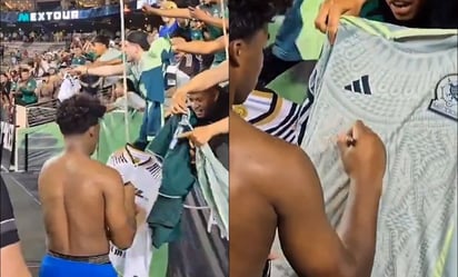 VIDEO: Endrick estampó su autógrafo en camisetas de la Selección Mexicana y de Pumas