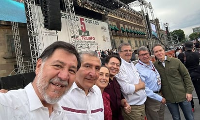 AMLO reconoce a Ebrad, Adán Augusto, Noroña y Monreal tras triunfo de Sheinbaum