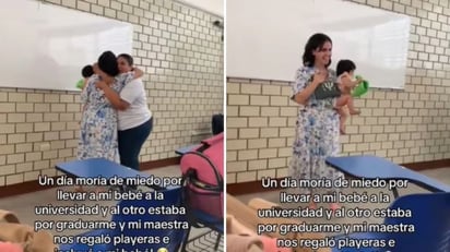 Maestra se gana el cariño del internet por reconocer a una alumna que ya es mamá