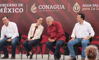 AMLO y Claudia Sheinbaum supervisan proyecto de Agua Saludable en la Laguna