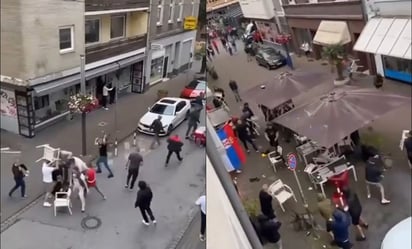 VIDEO: Ultras de Serbia y de Albania se enfrentan en las calles en una batalla campal en la Euro 2024