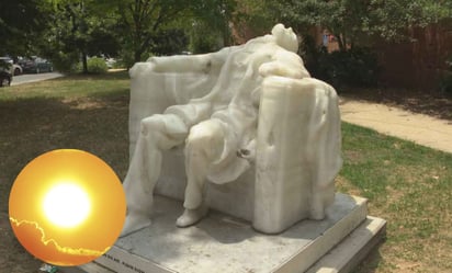 Calor derrite la cabeza de una estatua de Lincoln en Washington y se hace viral