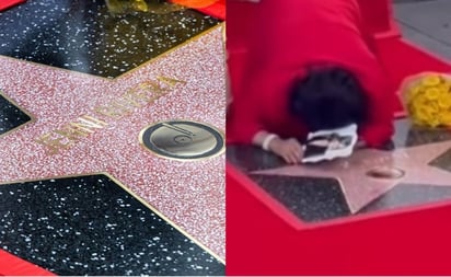 Emotivo momento frente a la estrella póstuma de Jenni Rivera