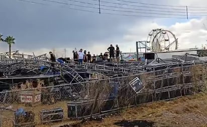 Fuertes vientos derrumban escenario donde se presentaría Edén Muñoz en Chihuahua