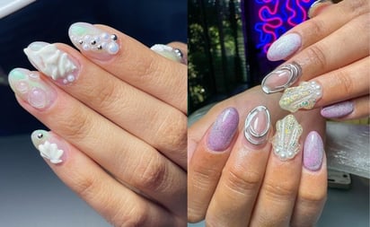 Las uñas con diseño de concha de mar están en tendencia