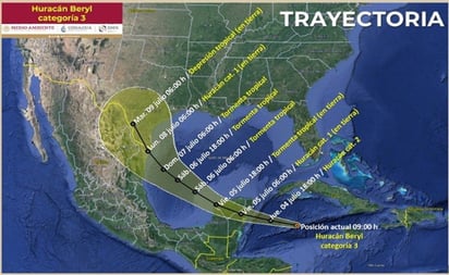 Huracán Beryl: Quintana Roo continua en Alerta Naranja