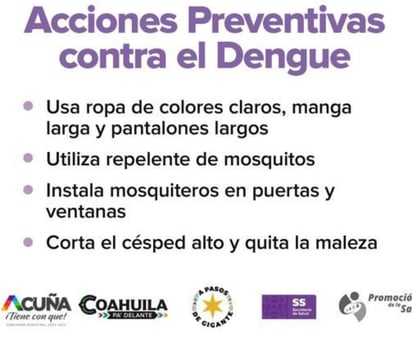 Salud, Acuña: Acuña y Piedras Negras emiten recomendaciones clave para combatir el dengue