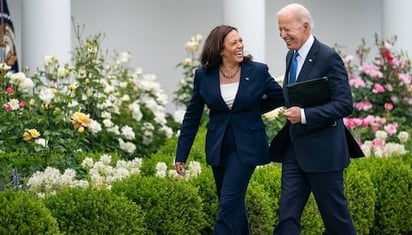 Trump denuncia a Harris por tomar fondos de la campaña de Biden