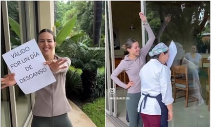 Redes: Con una hoja de papel en las mano que decía “Válido por un día de descanso”, la creadora de contenido, “jugó” con sus empleadas.