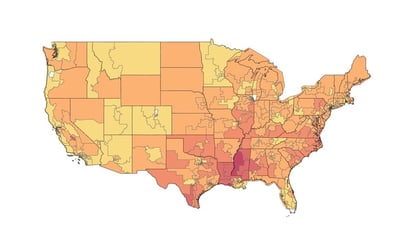 SALUD: Un nuevo mapa muestra la tasa de amputaciones de extremidades inferiores en los Estados Unidos

