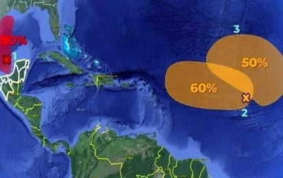 Estados: SMN alertó que la baja presión asociada a la onda tropical número 21 ha incrementado su probabilidad de desarrollo ciclónico