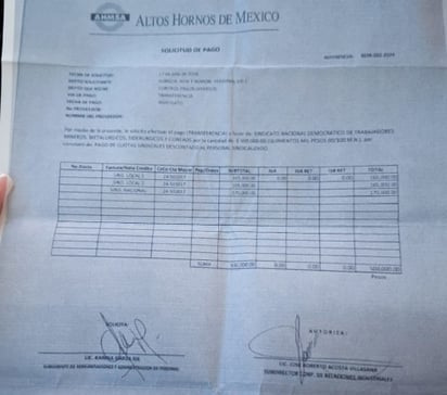 Filtración de pagos de cuotas sindicales en AHMSA: La empresa se deslinda