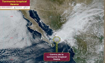 estados: Ileana presenta vientos máximos sostenidos de 65 km/h, rachas de 85 km/h y desplazamiento hacia el norte a 11 km/h.