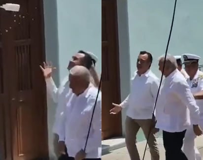 AMLO: Manifestantes reciben a AMLO en Veracruz con gritos y objetos, pero simpatizantes responden pacíficamente.