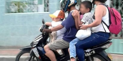 Papás que trasladan a niños en moto podrían ser enviados a Pronnif