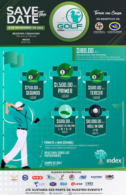 INDEX : El próximo 9 de noviembre se llevará a cabo el torneo de golf organizado por INDEX Región Norte.