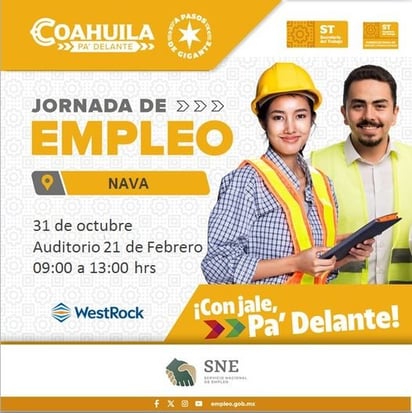 Servicio Nacional del Empleo: Diariamente, la oficina regional del Empleo publica las vacantes disponibles en su página. 