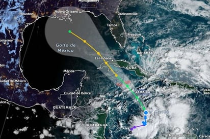 ciclón tropical: Actualmente, se encuentra sobre el Caribe Occidental.
