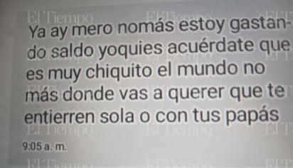 policiaca: La afectada prácticamente denuncia un feminicidio anunciado.