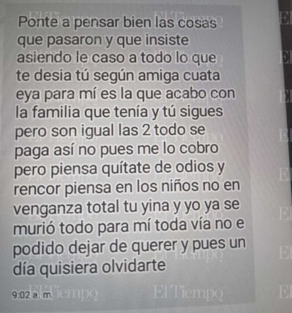 policiaca: La afectada prácticamente denuncia un feminicidio anunciado.