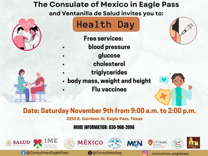 Salud : Consulado de México en Eagle Pass organiza Día de la Salud con servicios médicos gratuitos