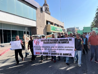 AHMSA: Esta es la primer manifestación que se organiza después de la declaración de quiebra oficial de AHMSA.