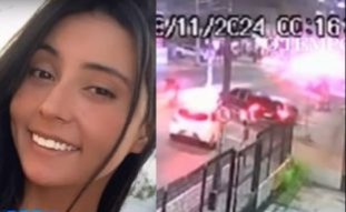 influencer: Tras la caída, fue atropellada por un automóvil negro que ingresó al carril desde una vía secundaria.