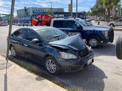 policiaca: Solo daños materiales fue el saldo del accidente vial.