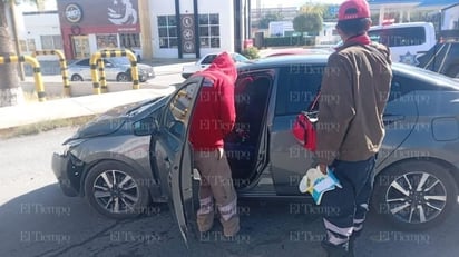 policiaca: Solo daños materiales fue el saldo del choque.