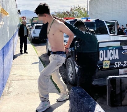 policiaca: El detenido fue trasladado a las instalaciones de Seguridad Pública.