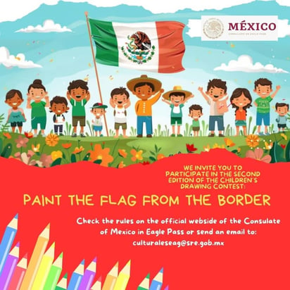 Concurso de dibujo infantil en Eagle Pass en el marco del Día de la Bandera