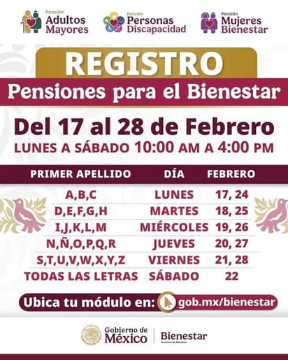 Comienza registro para pensión bienestar