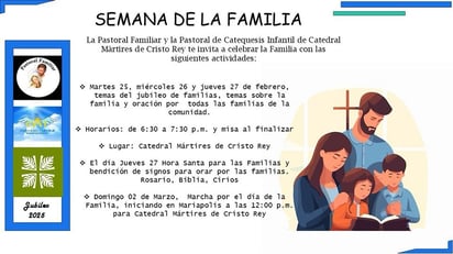 Invitan a las actividades por el día de la familia en la Diócesis