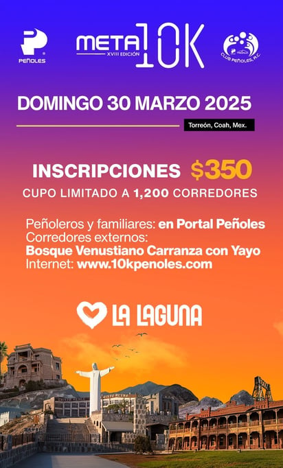 deportes: Se realizará el próximo 30 de marzo a las 7:00 de la mañana, con cupo limitado a mil 200 corredores.