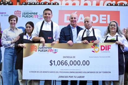 municipio: Entregó un cheque simbólico por un millón 66 mil pesos en beneficio de los mil 066 participantes del programa.