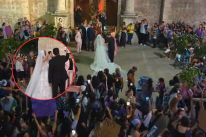 Manifestantes del 8M en Yucatán convierten boda en momento de sororidad