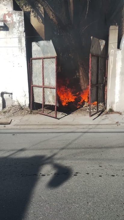 Siniestro: Vecinos del sector, temían que el fuego alcanzara uno de los domicilios aledaños.