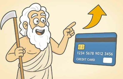 Caricatura editorial - Cronos y su tarjeta de crédito