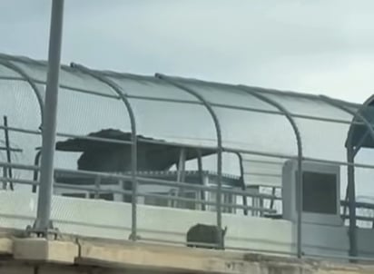 insólito : El material fue grabado por un automovilista que aguardaba su turno en la fila