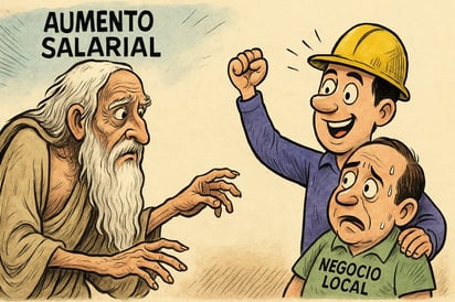 Caricatura editorial - Salario que divide